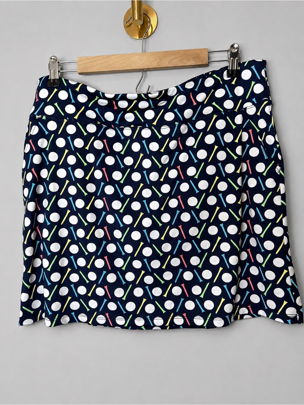 Emerald 18 Golf Ball Print Performance Navy Blue Golf & Tennis Athletic skort